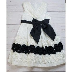 Bonnie Jean Girls Ivory Taffeta Dress 4T